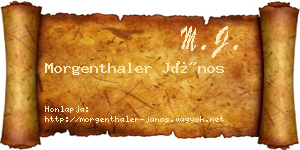 Morgenthaler János névjegykártya