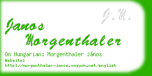 janos morgenthaler business card